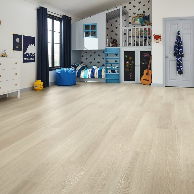 A child's bedroom with light wood-look flooring — Mareeba Floor Covering Centre in Cooktown, QLD
