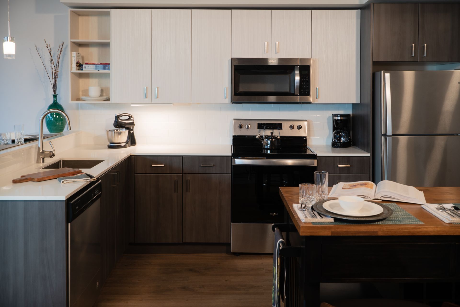 photo of kitchen with stainless steel appliances
