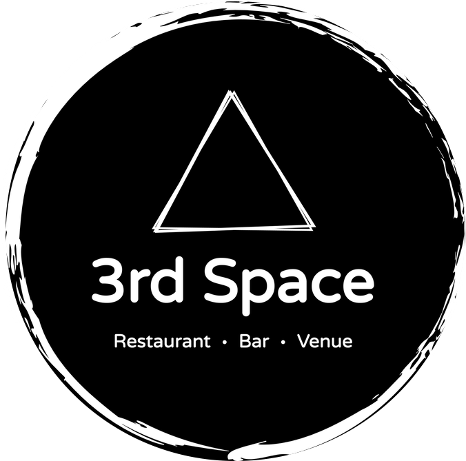A logo for a restaurant , bar , and venue called 3rd space.