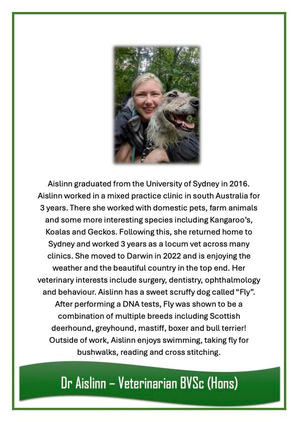 Dr Aislinn — University Avenue Veterinary Hospital in Durack, NT