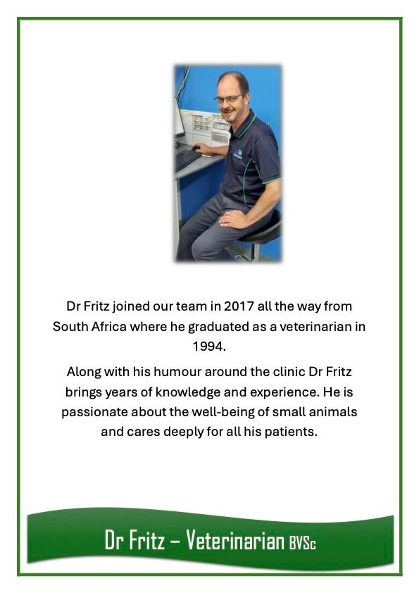 Dr Fritz — University Avenue Veterinary Hospital in Durack, NT