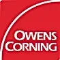 The logo for owens corning is a red square with a white circle around it.