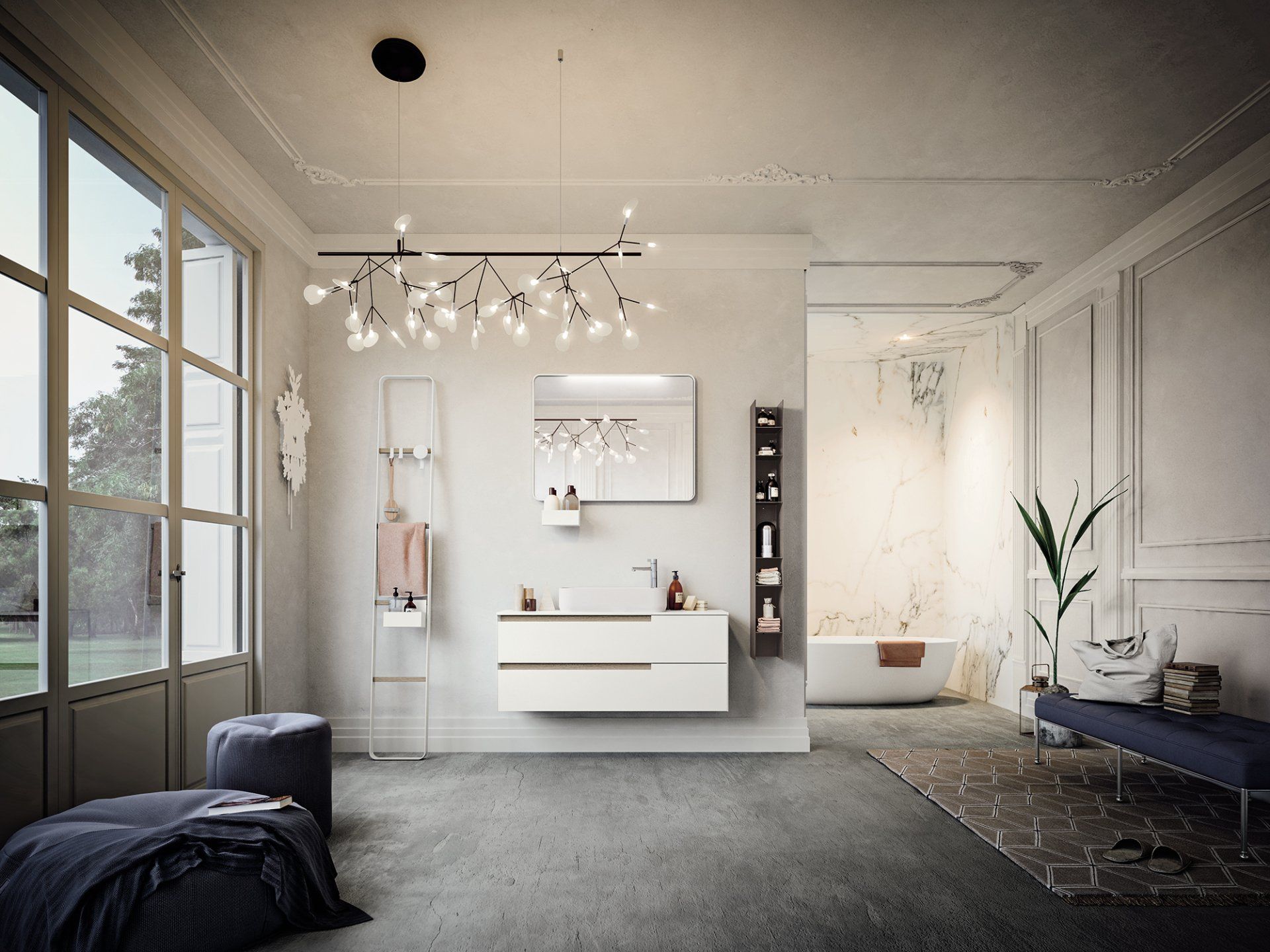 Elegante bagno con sanitari in ceramica