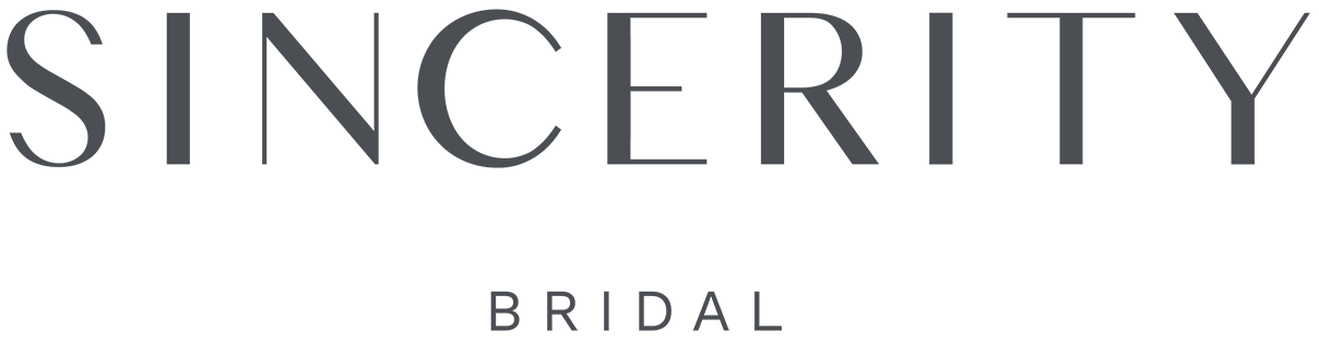 The logo for sincerity bridal is a black and white logo on a white background.
