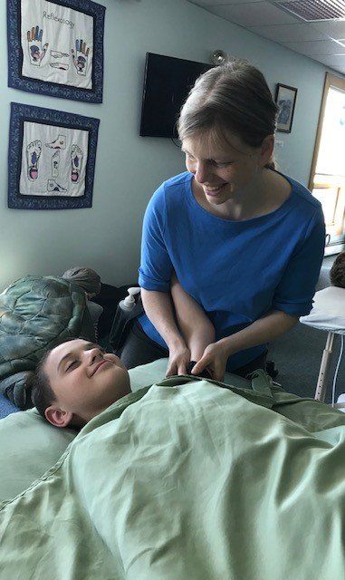 Reflexology — Students Watching a Massage Demo in Waldoboro, ME
