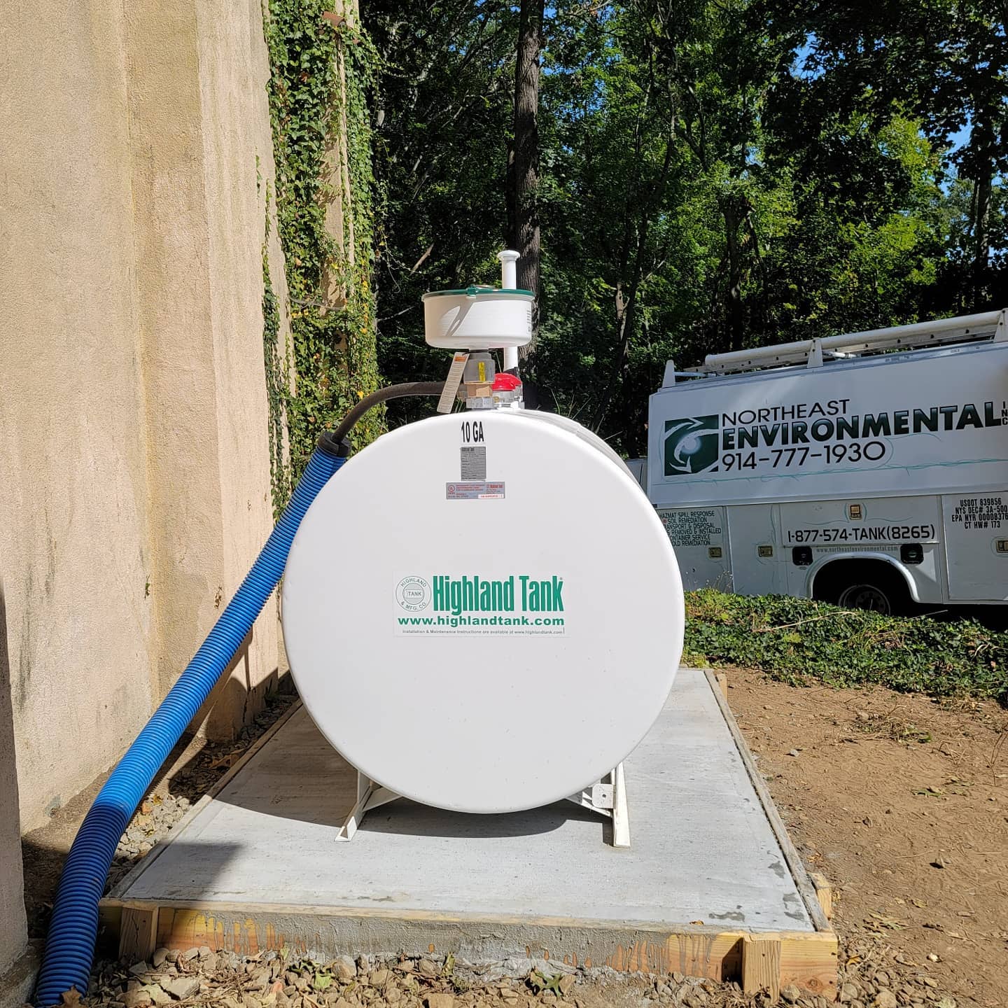Installing Above-Ground Tank — Westchester County, PA — Northeast Environmental
