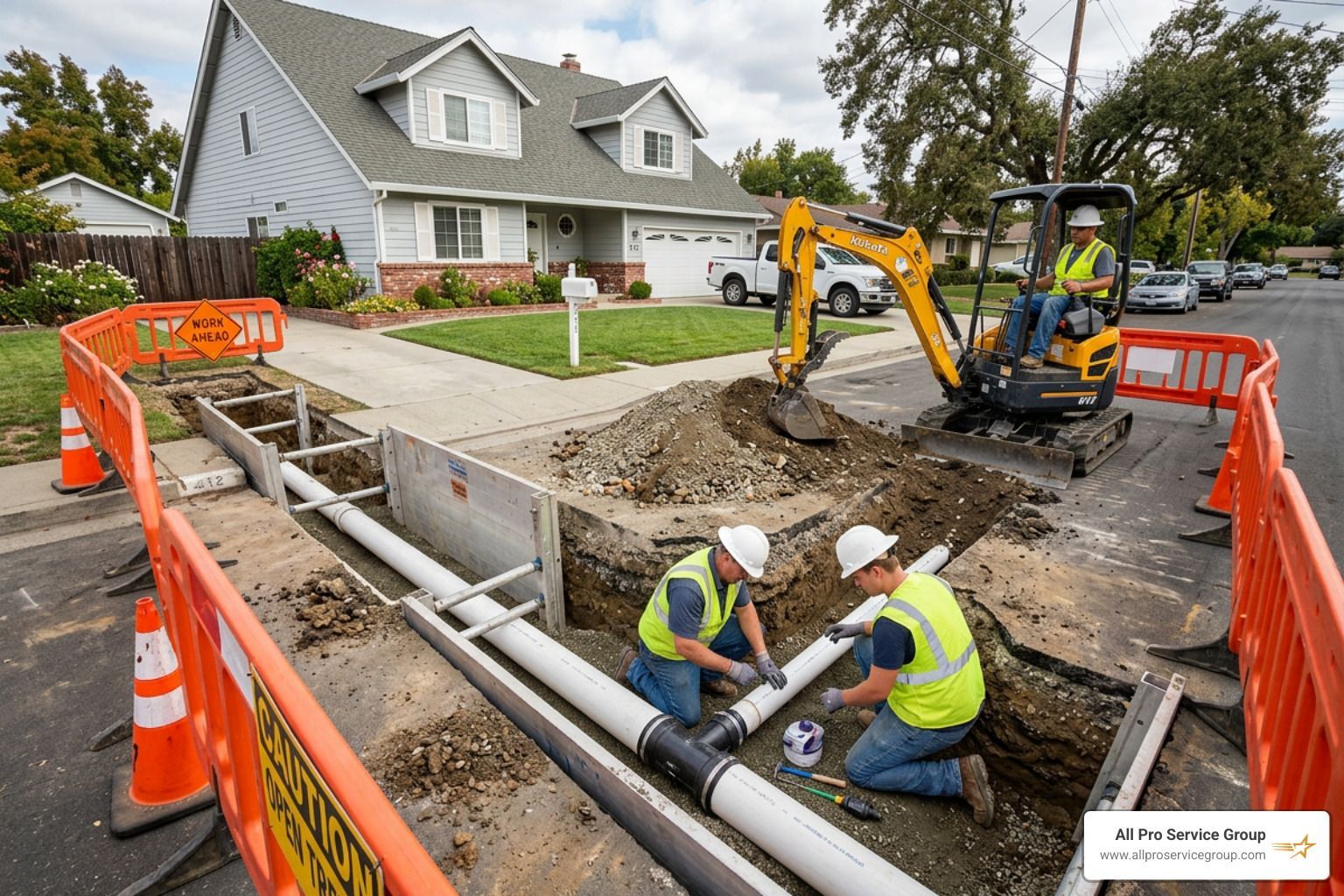 cost to repipe the main sewer line to the street
