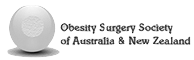 Logo of the Obesity Surgery Society of Australia & New Zealand; white sphere with a textured circle.