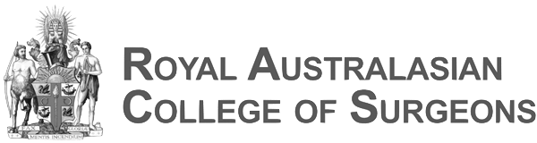 Logo of the Royal Australasian College of Surgeons, featuring a crest and text.