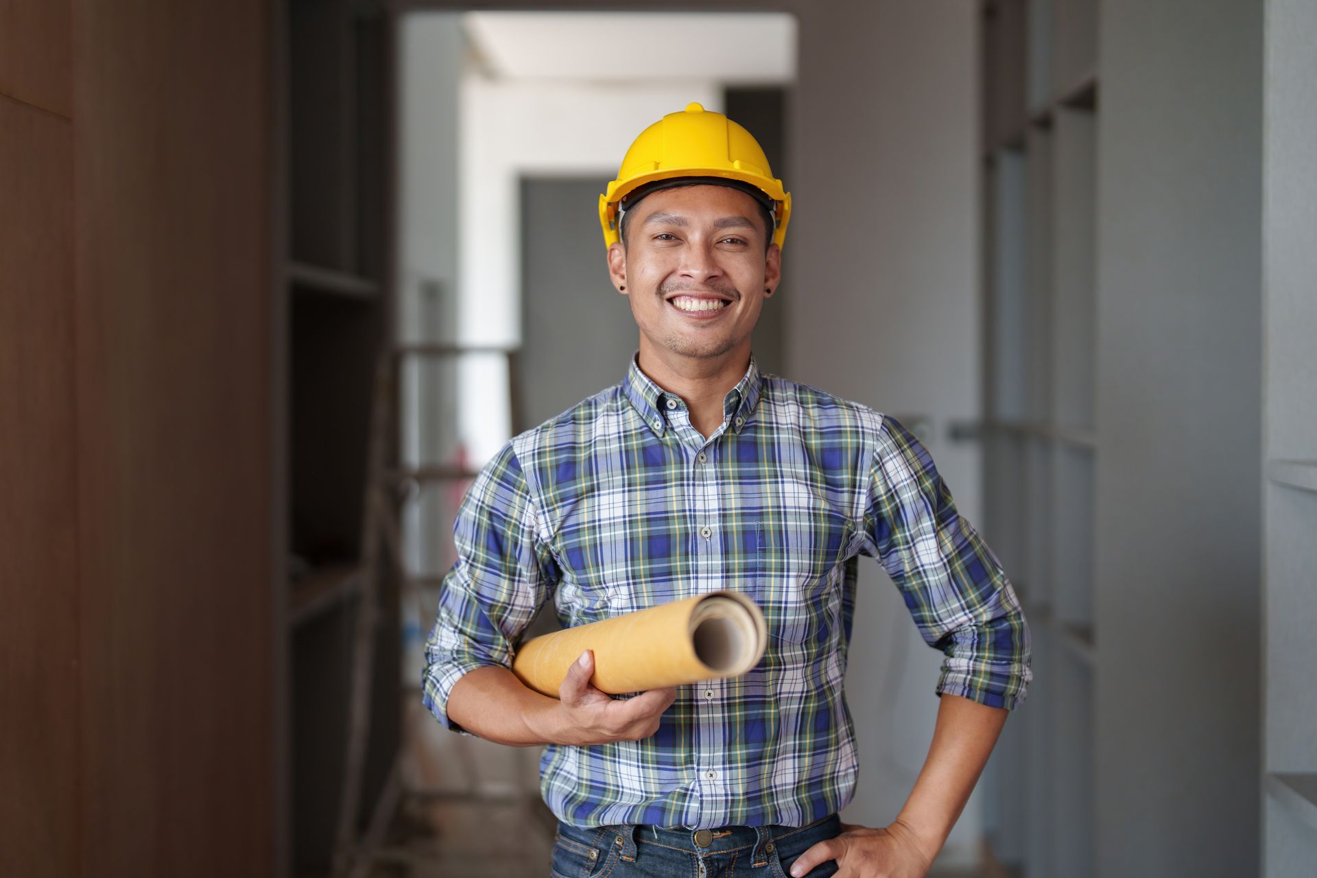 construction man smiling