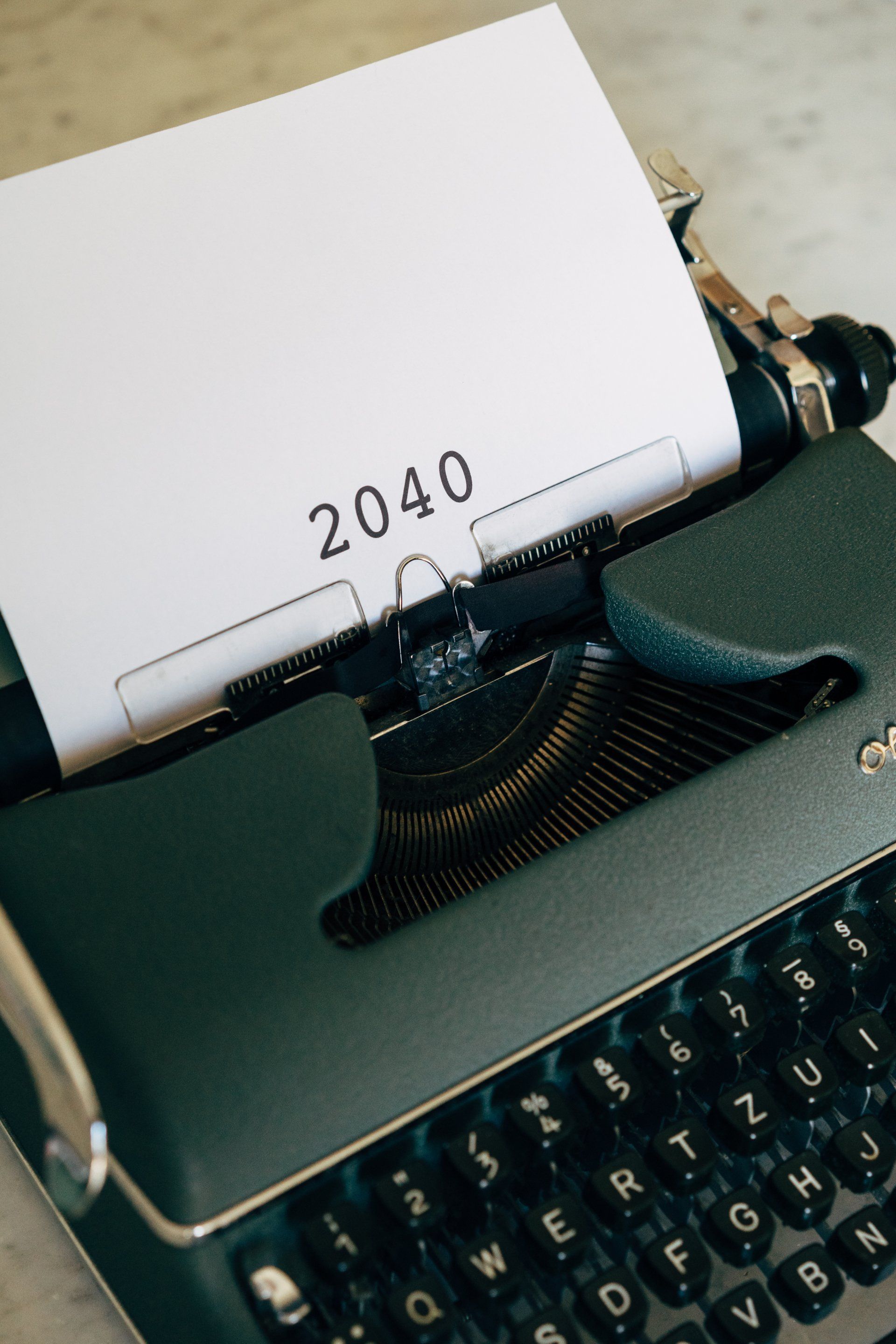 Green typewriter with 