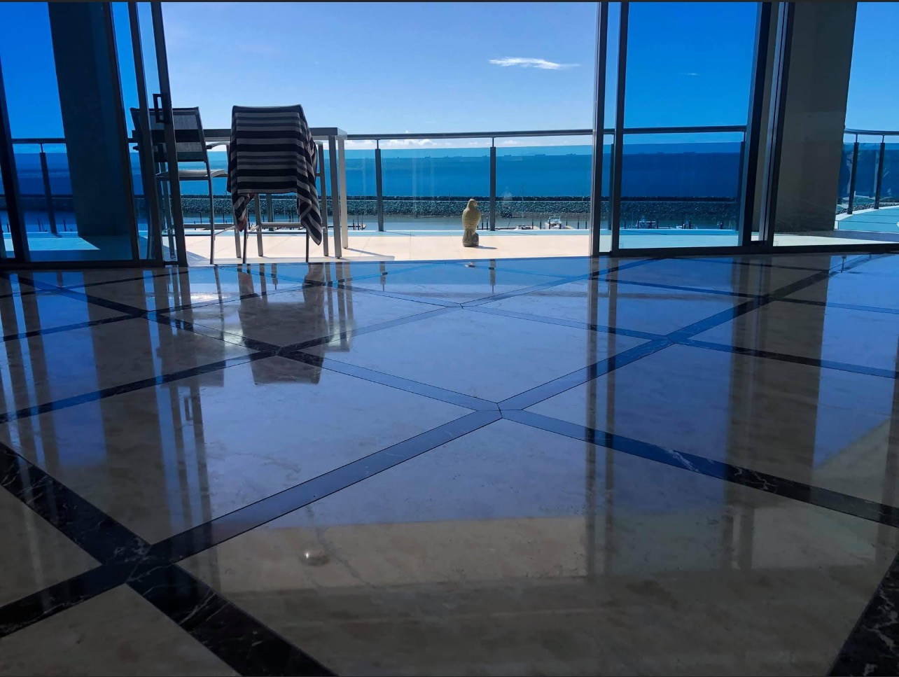 Modern Living Room With Marble Floor — Total Sealing Works Whitsundays in Cannonvale, QLD