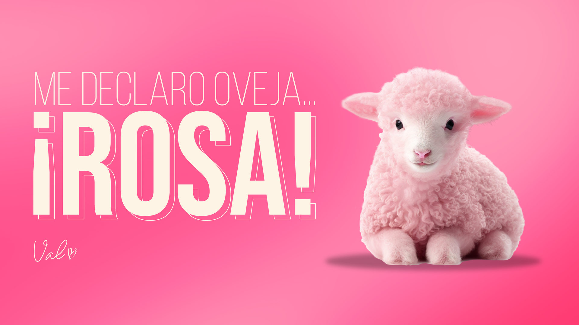 Imagen de una oveja rosa sobre fondo rosa con la frase 'Me declaro oveja rosa' como portada de blog 