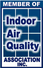 Logo: "Member of Indoor Air Quality Association Inc." in white text on a blue background.