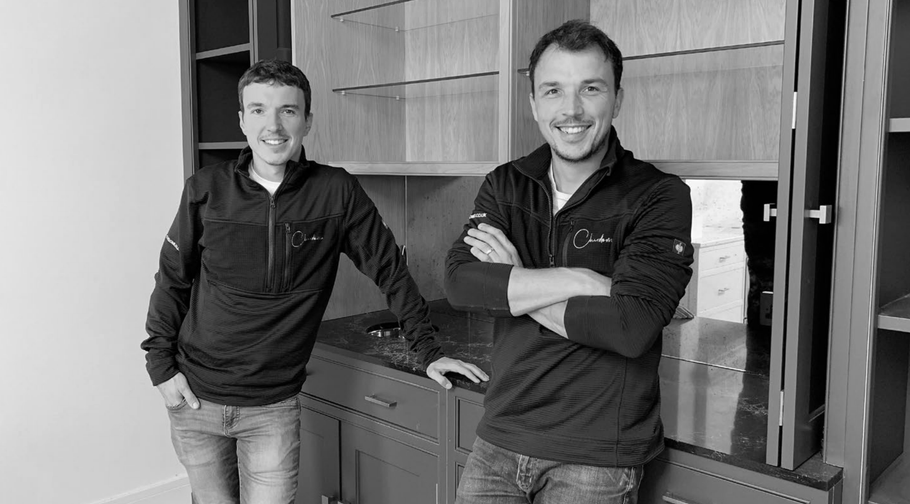 Founder of Chardome Jonathan and Valentin standing next to each other wearing columbia jackets