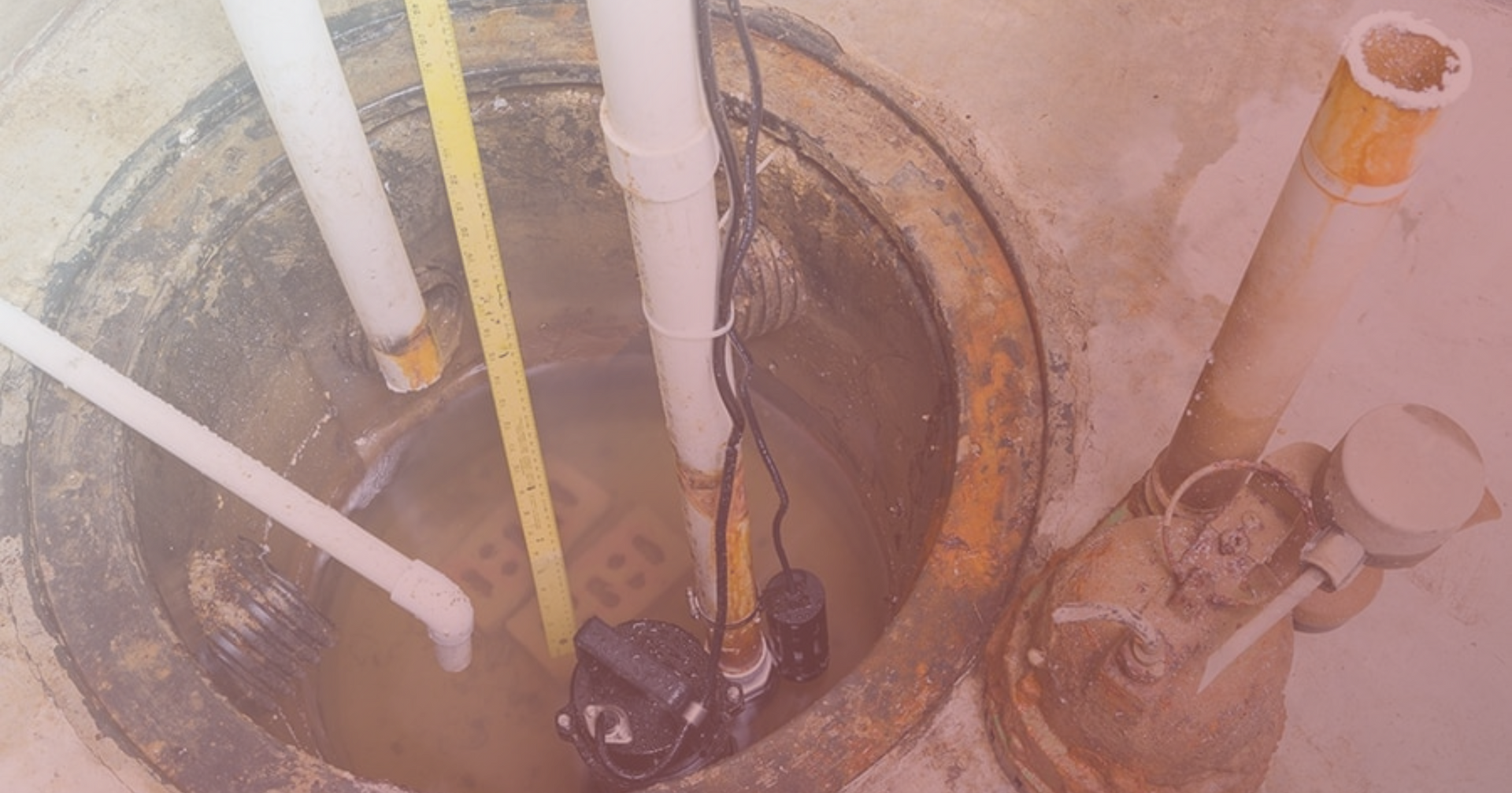 Sump pump installed in a basement to prevent flooding during heavy rains with Boyer Plumbing