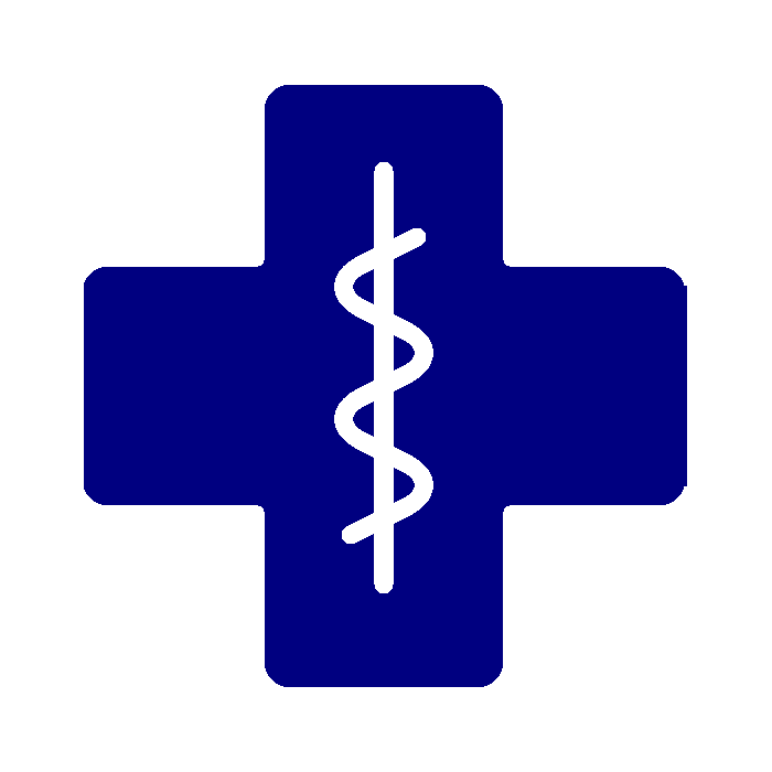 icône bleue de croix de pharmacie