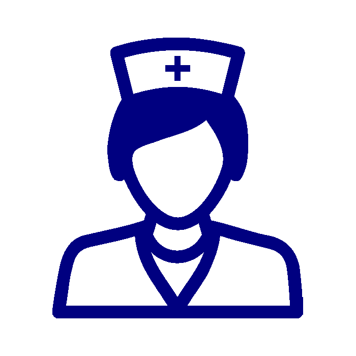 icône bleue d'infirmière avec chapeau