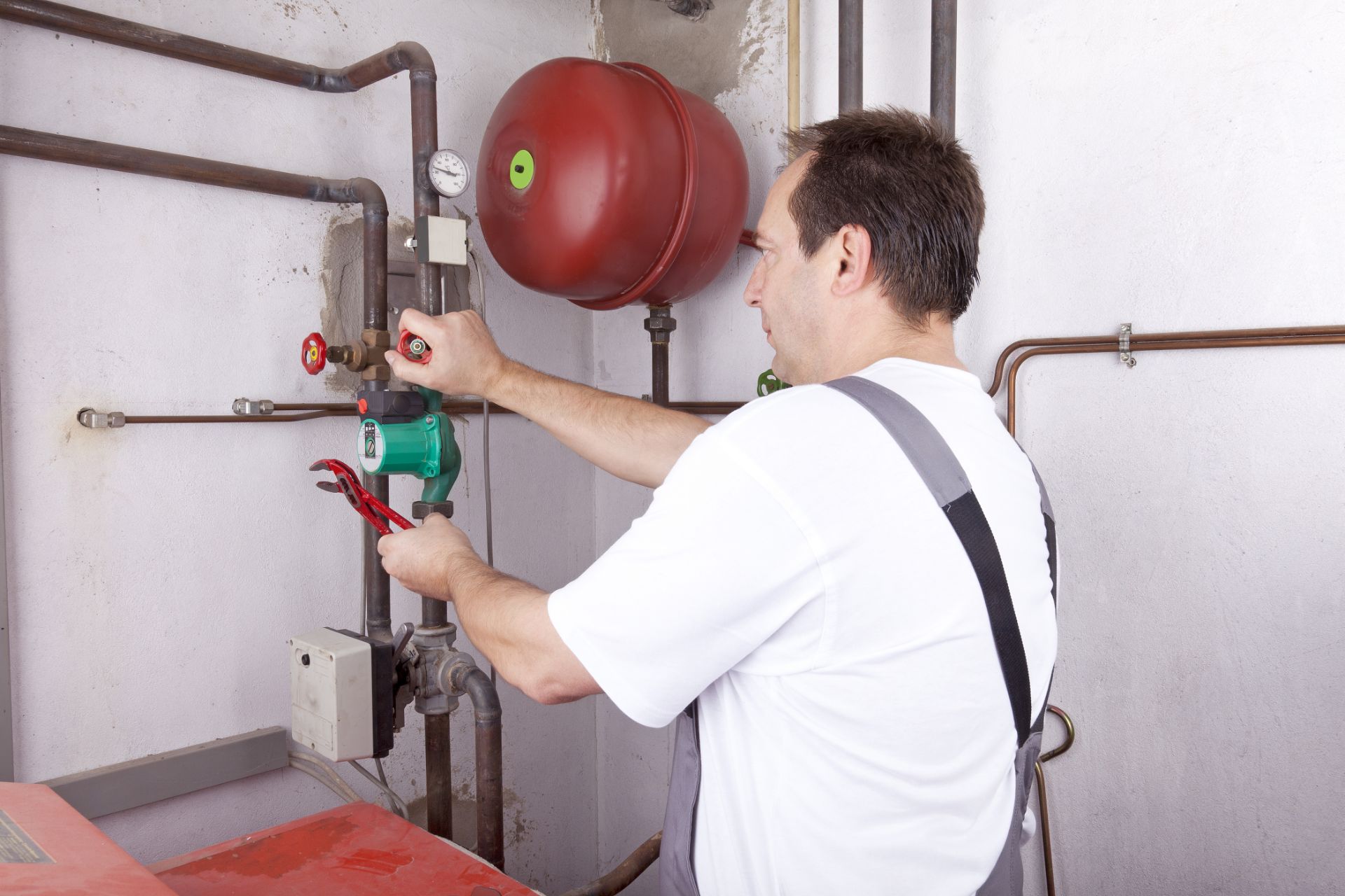 a professional inspecting and testing a plumbing system