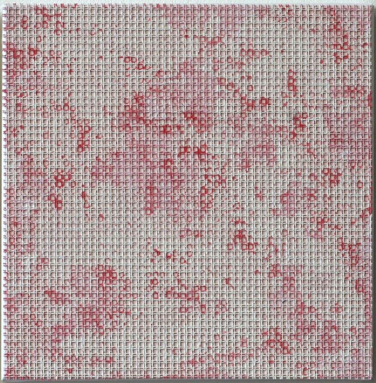 A Painting consisting of 6 monochrome pieces in de primary and secondary colours; red piece