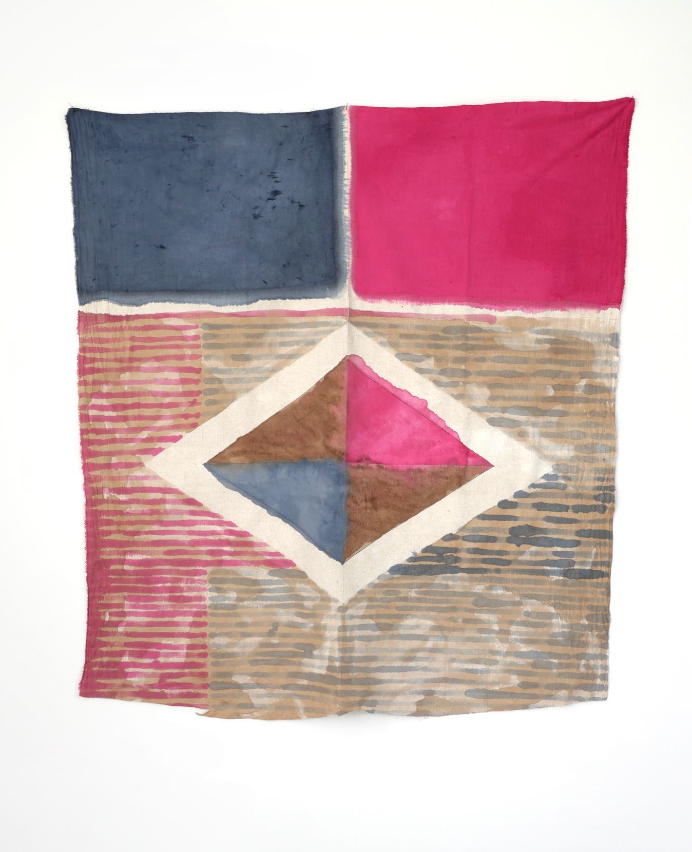 Afbeelding van een aquarel van Walnoteninkt, Magenta en Indigo op linnen-viscose uit 2026