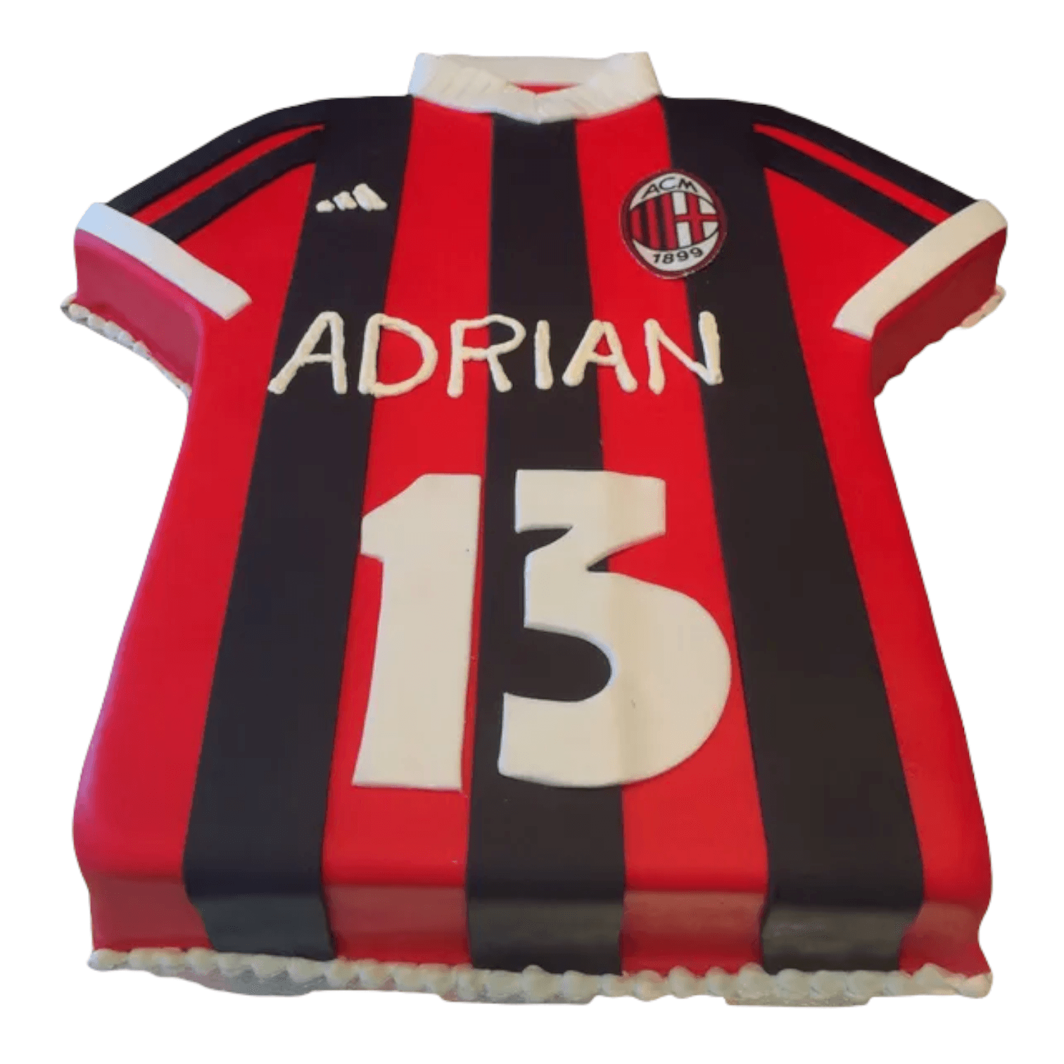 custom black and red soccer jersey cake