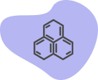 Um desenho de uma estrutura química em um fundo roxo.