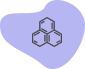 Um coração roxo com uma estrutura química nele.