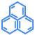 Um desenho azul e branco de uma estrutura química em um fundo branco.