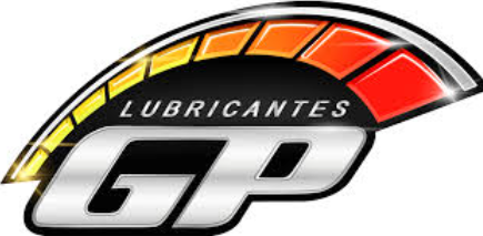 Logotipo para Lubrificantes GP, con diseño tipo velocímetro.