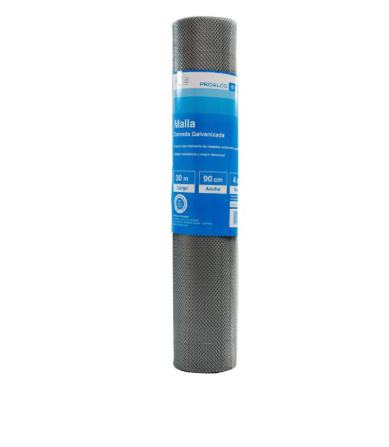 Rollo de revestimiento para estantes de color gris con etiqueta azul.