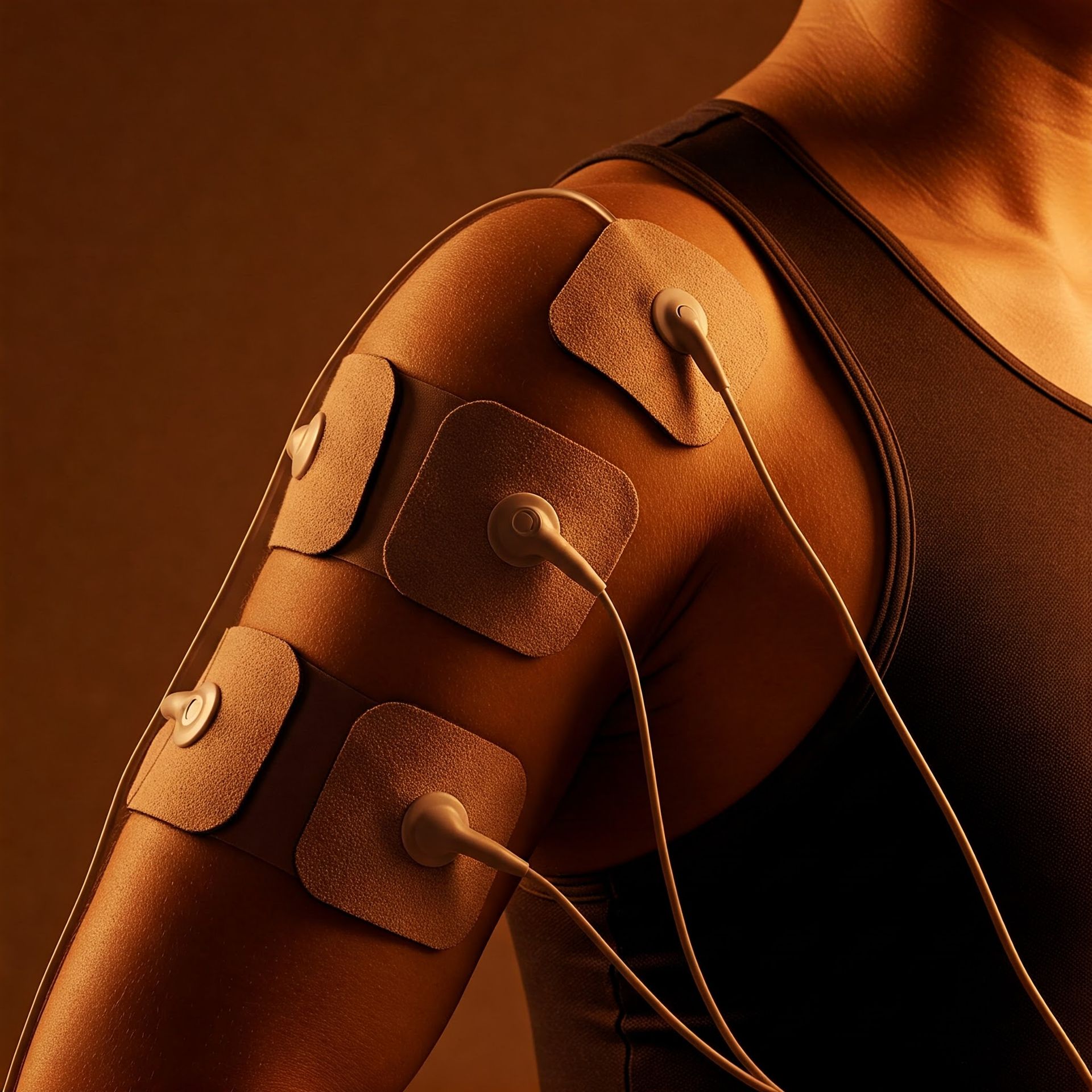 A man is getting electrodes on his arm