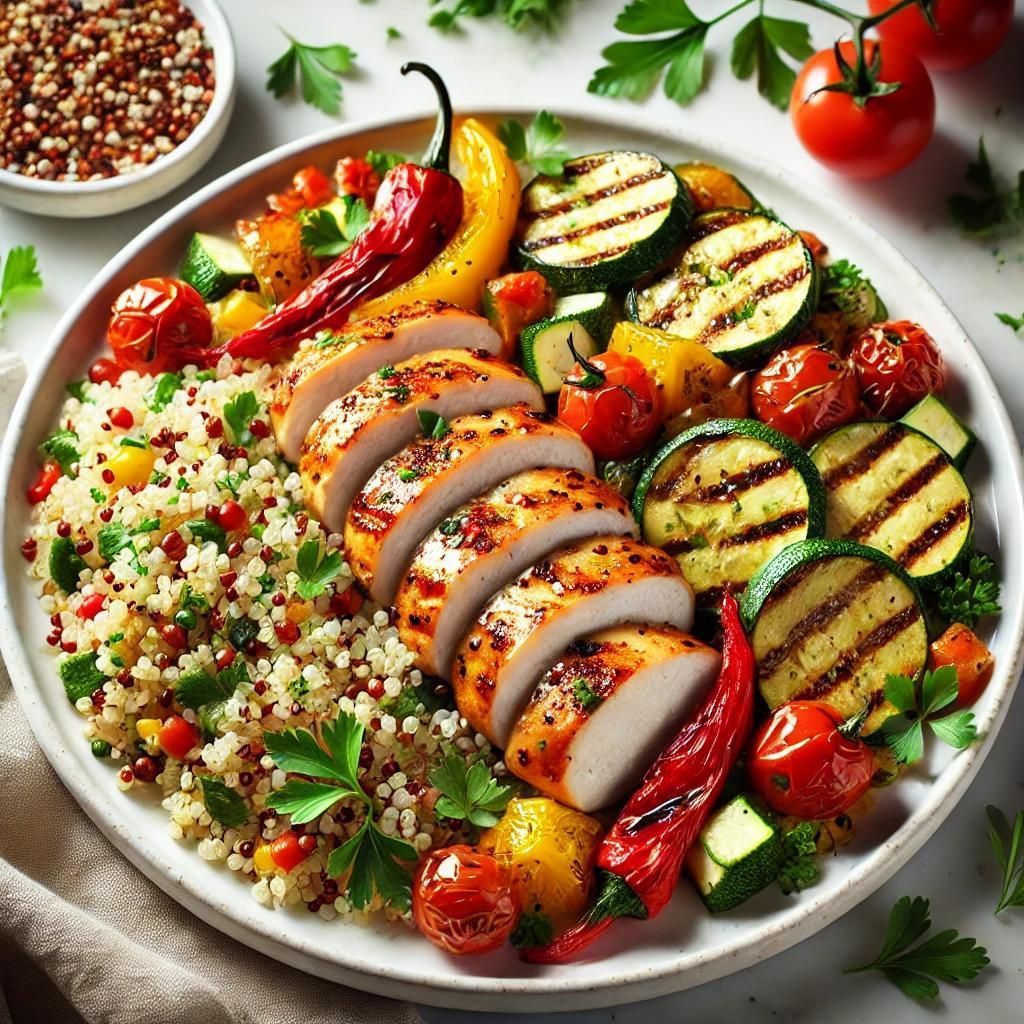 September's Spotlight Recipe: Grilled Chicken with Quinoa and Roasted Vegetables