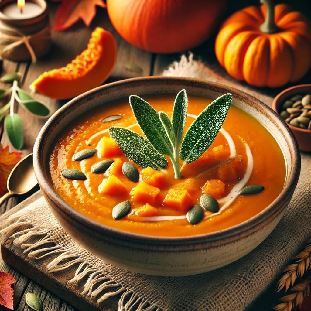 Roasted Butternut Squash Soup with Sage - November's Cozy and Nutritious Recipe