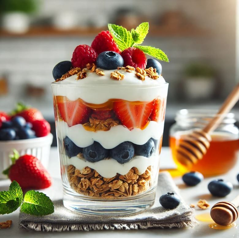 Healthy Greek Yogurt Parfait Recipe - August Recipe from Renew Weight Loss and Med Spa