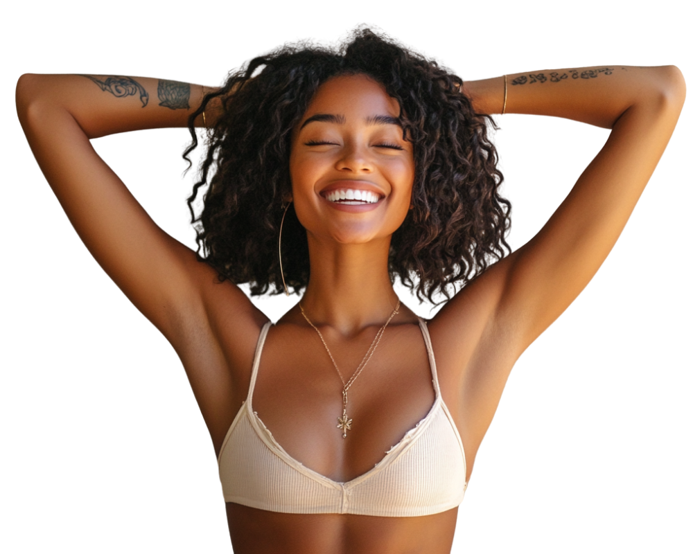 woman smiling after lipo laser treatment