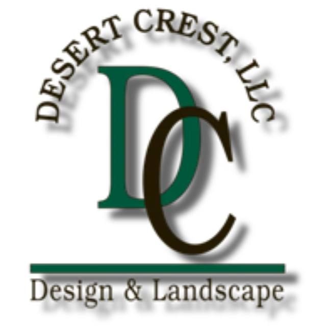 The desert crest llc logo is a design and landscape company.