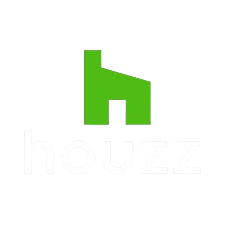 The houzz logo is green and white and looks like a house.