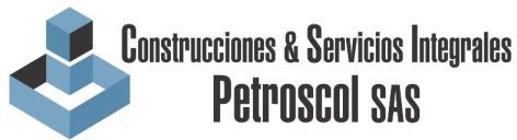 Logo for "Construcciones & Servicios Integrales Petrosol SAS" with a blue geometric shape and black text.