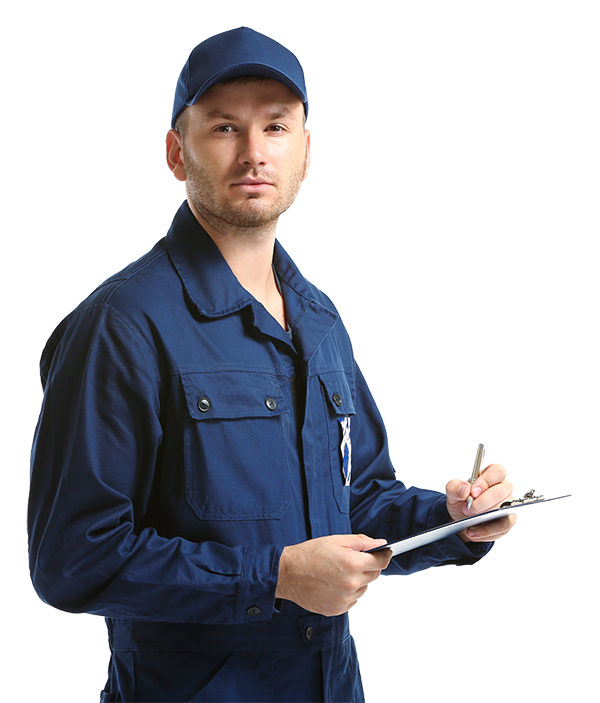 technician holding a clipboard and pen