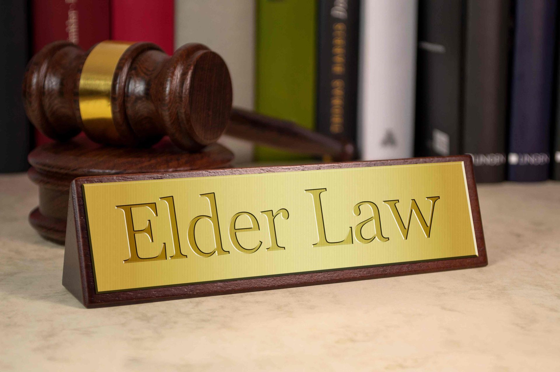 A gavel and plaquethat reads 