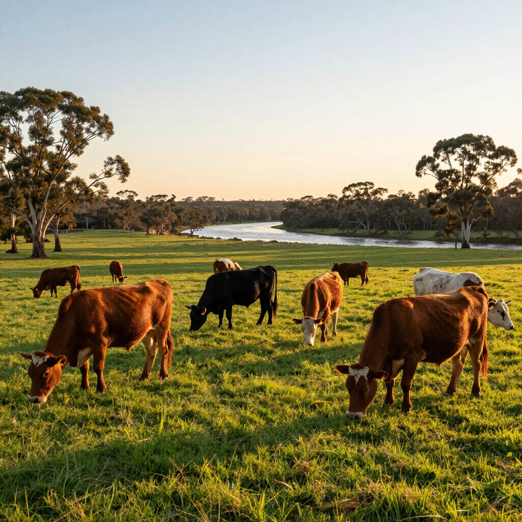 Sunset Bluff Cattle by the Hawkesbury River
