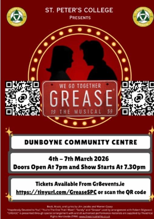 St. Peter's College - Grease the Musical Poster