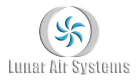 Hexagon logo with mountains, trees, and campfire in orange and blue.