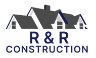 The logo for r & r partner roofing shows a house with three roofs.