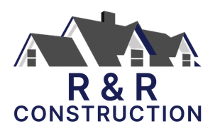 The logo for r & r partner roofing shows a house with three roofs.