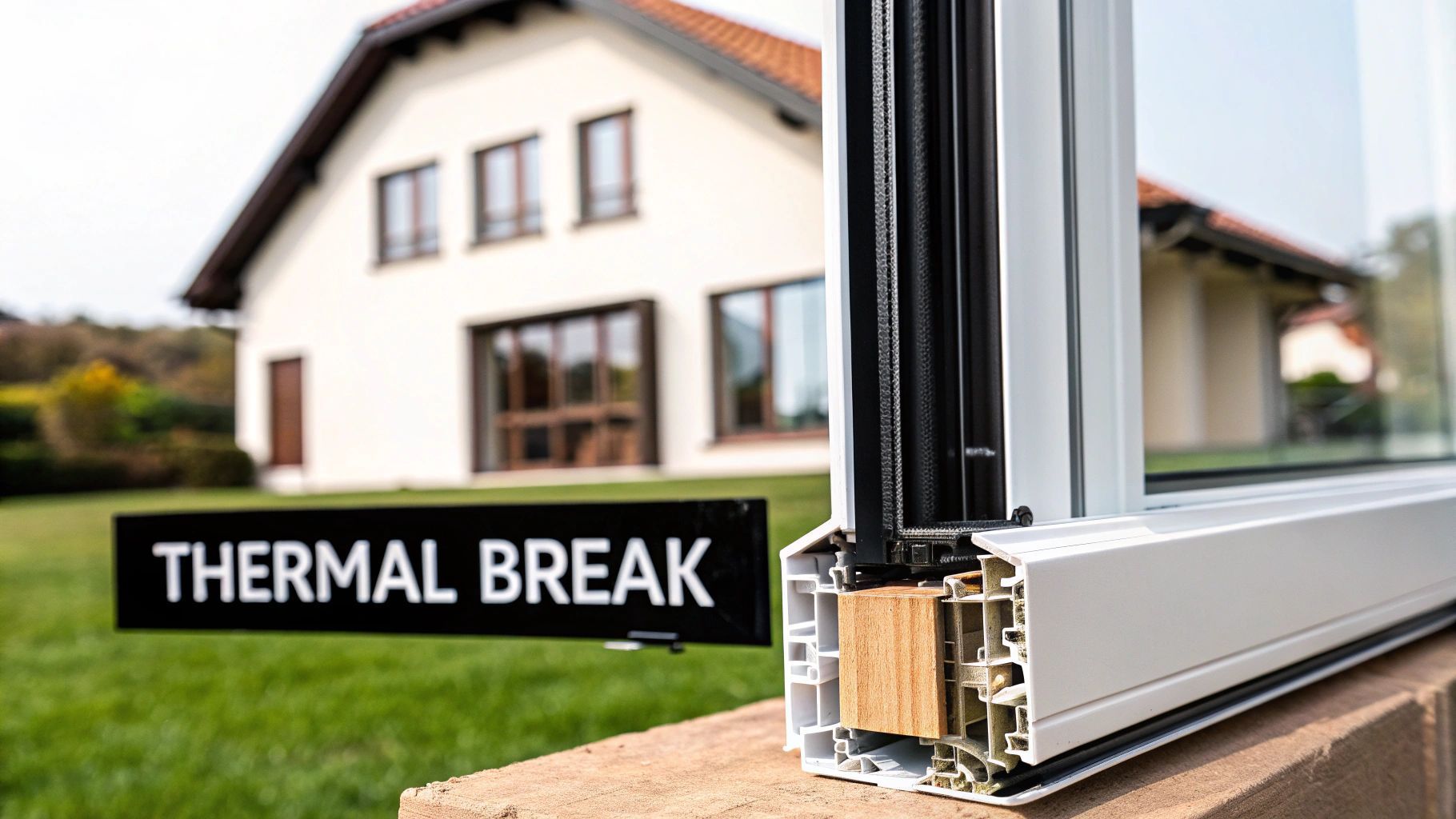 Window frame cross-section with 