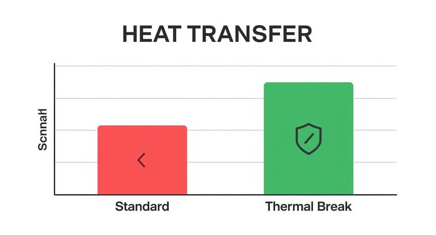Bar graph comparing heat transfer for
