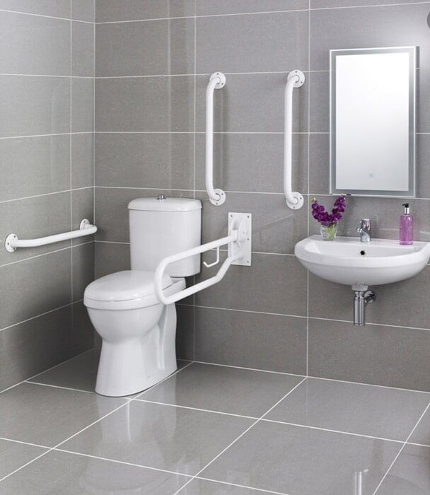 Handrails beside Toilet in Bathroom — Home Renovations in Port Macquarie, NSW