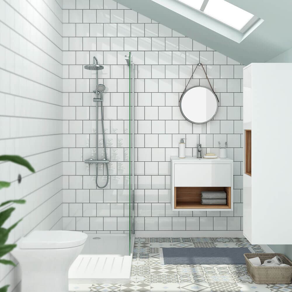 White Tiled Bathroom Walls — Home Renovations in Port Macquarie, NSW